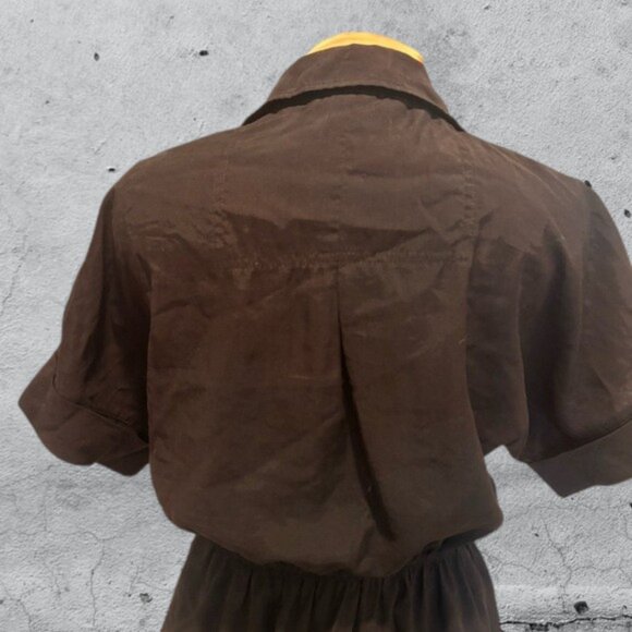 Zara Black Buttoned Dolman Sleeve Mini Dress Size Small - Picture 4 of 7